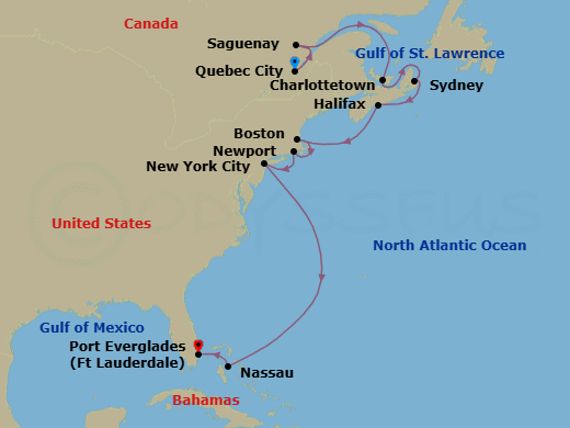 Itinerary map