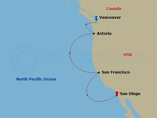 Itinerary map