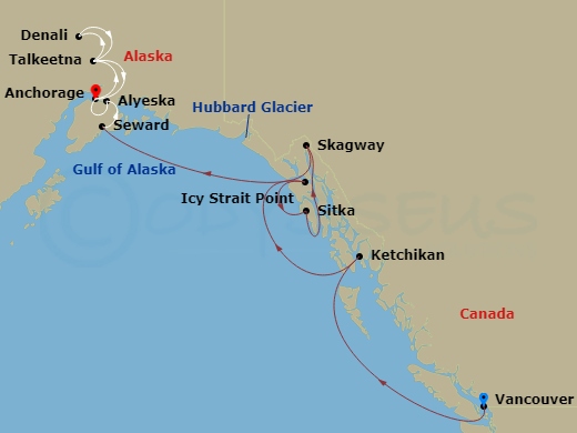 Itinerary map