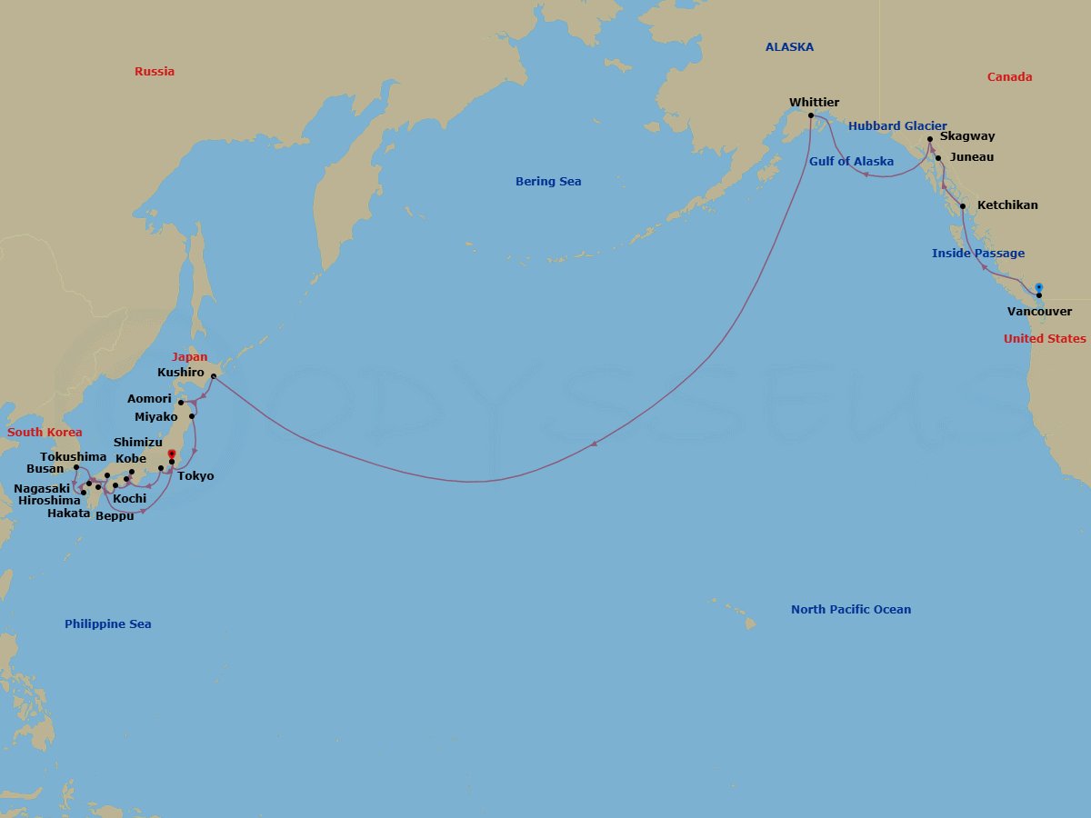 Itinerary map