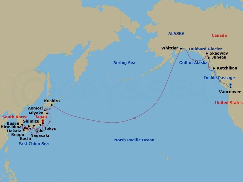 Itinerary map