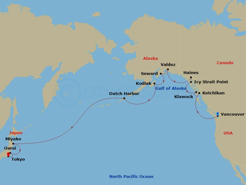 Itinerary map