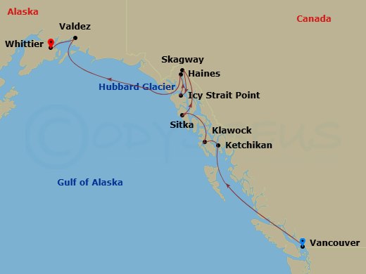 Itinerary map