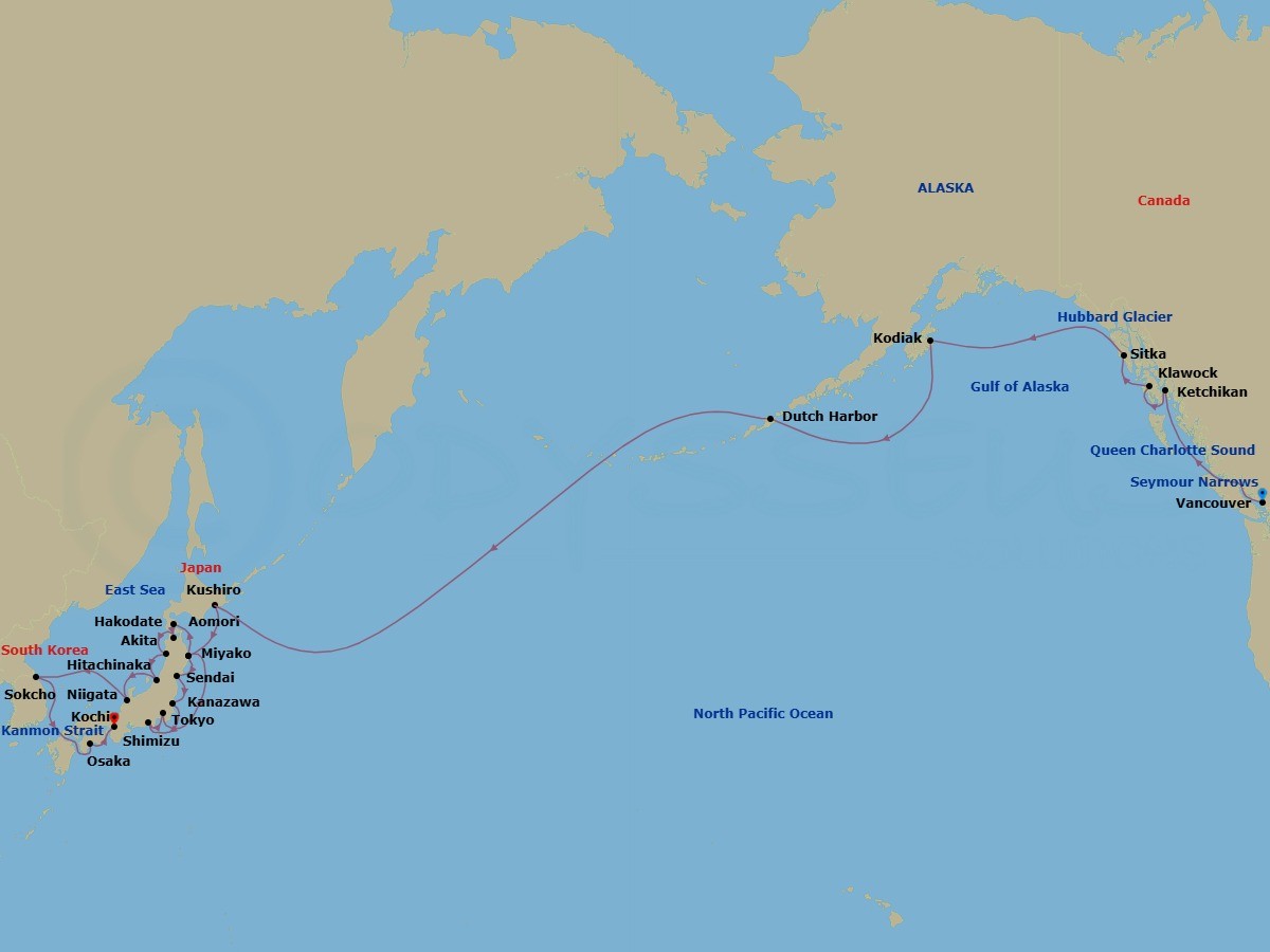 Itinerary map