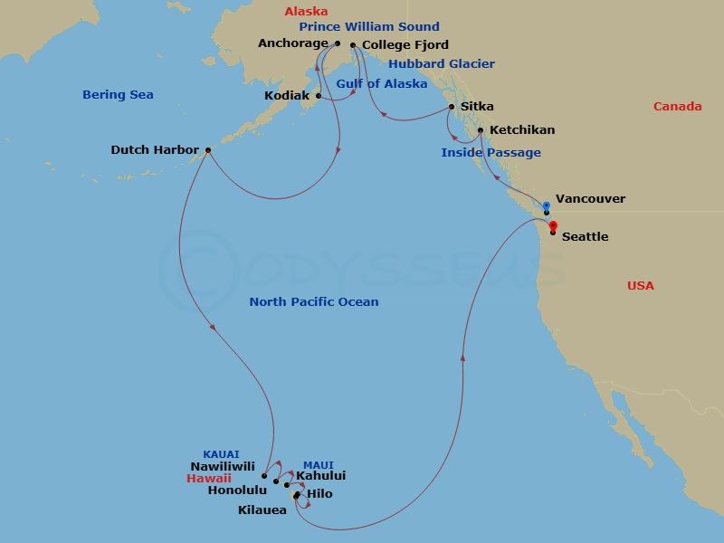 Itinerary map