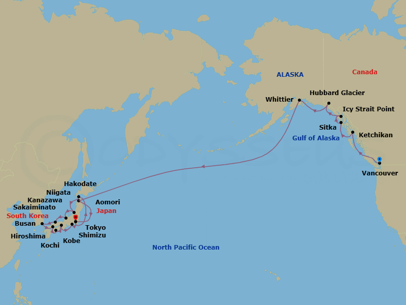 Itinerary map