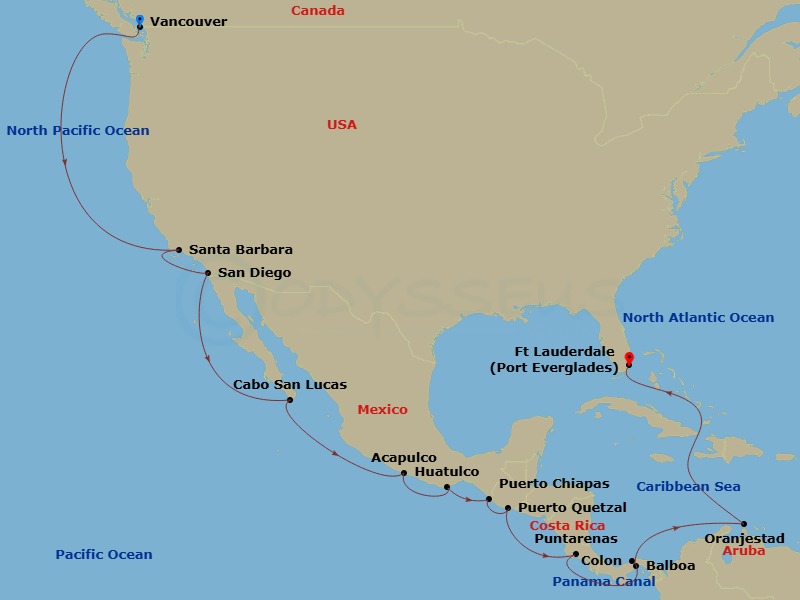 Itinerary map