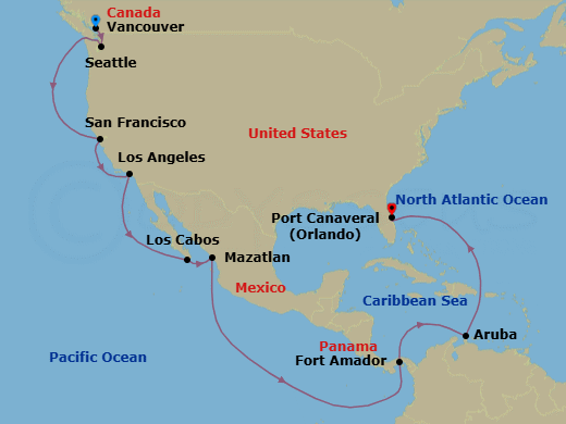 Itinerary map