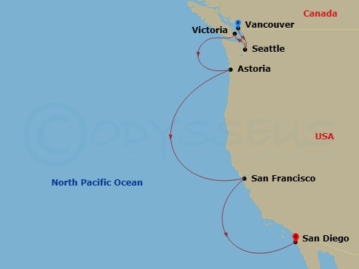 Itinerary map