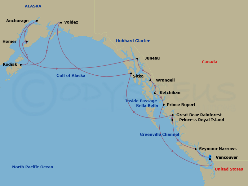 Itinerary map