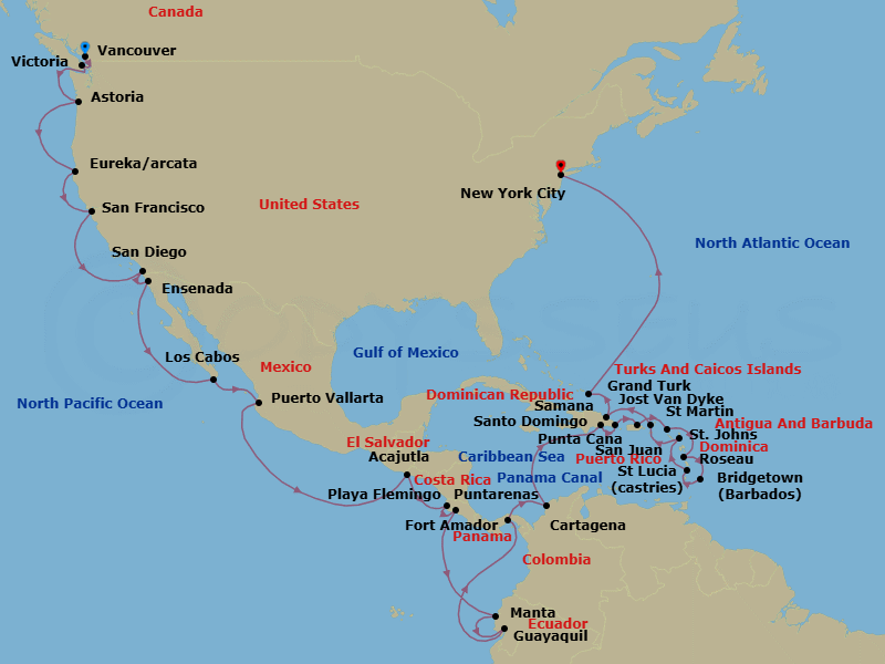 Itinerary map