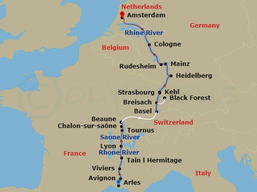 Itinerary map