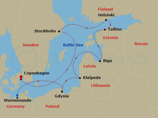Itinerary map