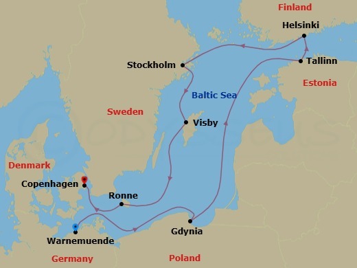 Itinerary map