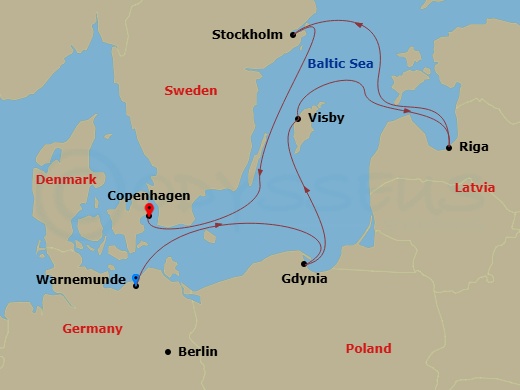 Itinerary map