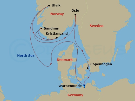 Itinerary map